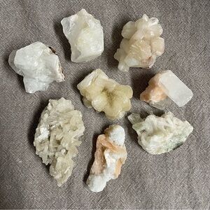8 pc Natural Crystal Stone Set - White, Cream, Green
